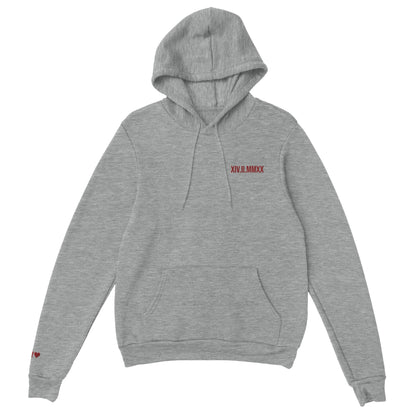 Sweat à capuche avec date romaine brodée