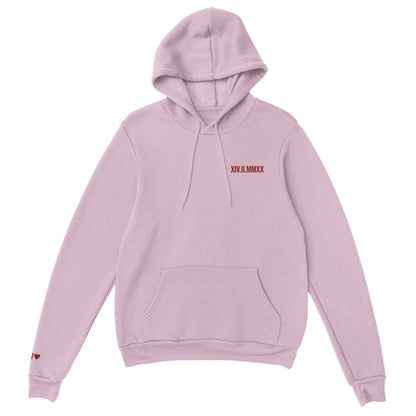 Sweat à capuche avec date romaine brodée